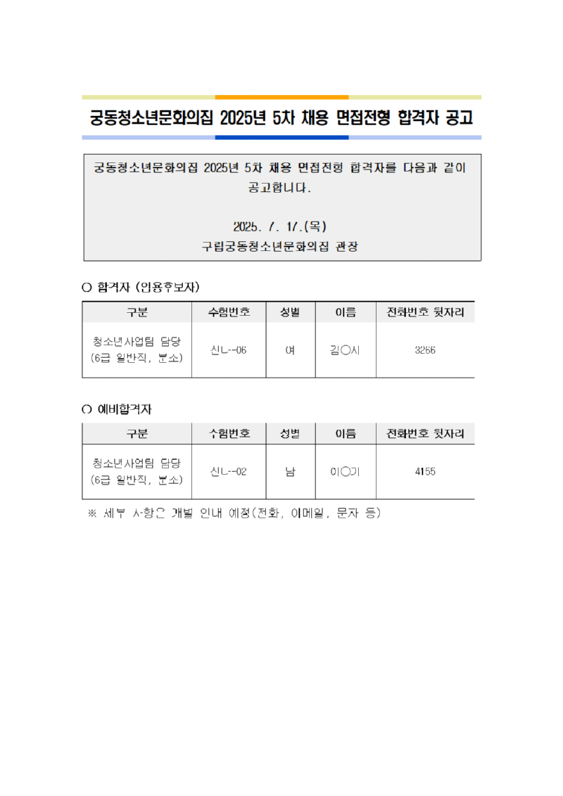 붙임.2025년 5차 궁동청소년문화의집 면접전형 합격자 공고 (1)001.png